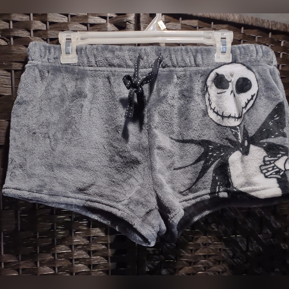 Nightmare Before Christmas Gray Jack Skellington Plush Sleep Shorts Women's M